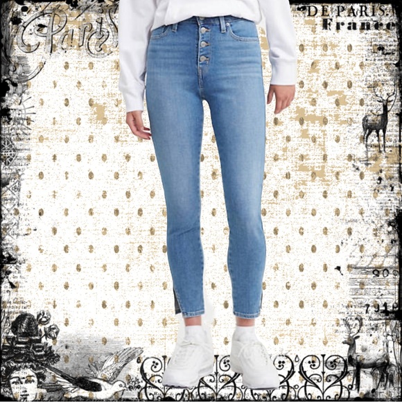 Levis Button Front 721 High Rise Skinny Ankle Jeans size 28 - Picture 7 of 9